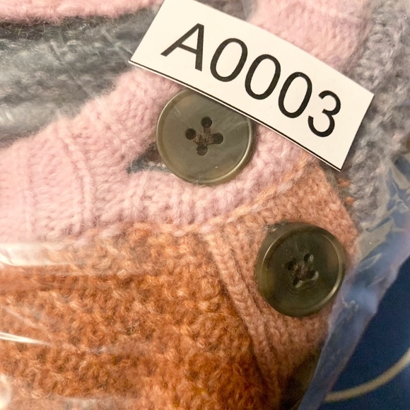 Madewell Space Dyed Striped Sweater Button Shoulder Crew Pullover Wool Alpaca XL - Picture 10 of 13